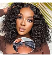 Glueless Wigs Human Hair Pre Plucked with Baby Hair Wear and Go Glueless Wigs for Beginners Deep ...