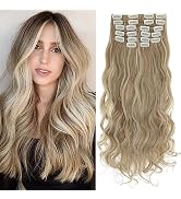 S-noilite 12pcs Clip in Hair Extensions 22