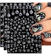 Snowflake Nail Art Stickers 8 Sheet Christmas Nail Decals Acrylic Nail Kit Nail Stickers Nail Art...