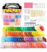 ifergoo Polymer Clay Starter Kit, 92 Colors 0.9oz/Block Oven Bake Modeling Clay, Non-Toxic Moldin...