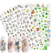 Graffiti Fun Nail Art Stickers,Abstract Face Nail Decals 3D Self-Adhesive Nail Design DIY Nail Ar...
