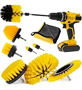 ETOUPA 10 Pcs Drill Brush Attachment Set, Power Cleaning Scrub Brush Kit with Extend Long Attachm...