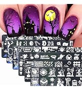 Halloween Nail Art Stamping Plates Set Skull Pumpkin Design Nail Image Stamp Plates Manicure Temp...