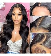 Aaliweya 5x5 HD Transparent Lace Closure Wigs Human Hair Body Wave 5x5 Lace Closure Wigs for Wome...