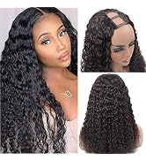 YAREESONG U Part Wigs Human Hair Wigs for Black Women Brazilian Deep Curly Remy Human Hair Gluele...