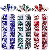 YOKE FELLOW Nail Art Rhinestones, Round Beads Flatback Crystals Multi Shapes Glass Crystal Rhines...