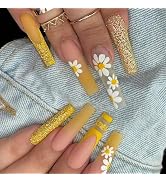 Ballerina Press On Nails French Tip Fake Nails, Full Cover Gel Reusable Acrylic Nails, Reusable N...