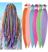Colorful Braiding Hair Pre Stretched Box Braids Hair Colored Kanekalon Braiding Hair 26inch Pre S...