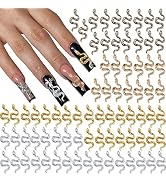 RODAKY 100 Pieces 3D Snake Nail Art Charms 4 Colors Resin Acrylic Snakes Shape Nail Charms Studs ...