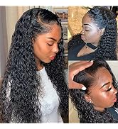 Water Wave Human Hair Lace Front Wigs 13x4 Lace Frontal Human Hair Wig For Black Women Glueless 2...