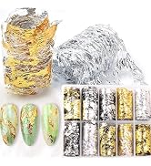 WAFOLOZE Nail Foils Nail Art 10 Rolls Mesh Net Line Style Nail Foils Nail Art Supplies 3D Line Na...