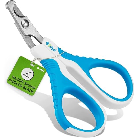 BOSHEL Cat Nail Clipper - Razor-Sharp & Angled Cat Clippers for Nails with Comfy Grip Handles. Lightweight & Safe Grooming Solution - Ideal for Smaller Pets