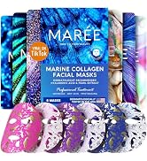 MAREE Collagen Face Mask with Hyaluronic Acid - Sheet Face Masks Skincare with Green & Red Algae ...