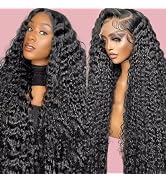FIONAT 30 Inch Deep Wave Lace Front Wigs Human Hair Pre Plucked 13x6 HD Lace Front Wigs Human Hai...