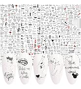 Letter Nail Art Stickers, Alphabet Nail Decals Designer Nail Art Supplies 3D Self-Adhesive Englis...