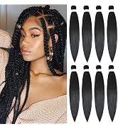 YMSGIRL Pre Stretched Braiding Hair Yaki Texture Long Braid Hair 26 Inch 8 Packs Braiding Hair Ex...