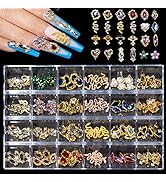 Nail Art Rhinestones Kit, Round Beads Flatback Crystals Multi Shapes Glass Crystal Rhinestones fo...