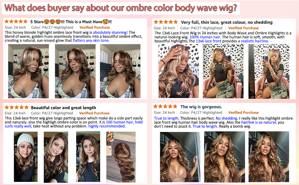ombre lace front wig human hair