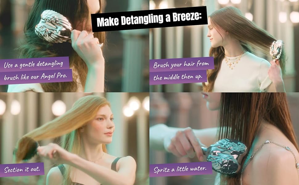 Use our paddle hair brush as your wet hairbrush or blow dry brush to make detangling a breeze