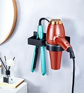 Oukimly Hair Dryer and Straightener Holder Wall Mounted Hair Dryer Holder, Blow Dryer Holder Meta...