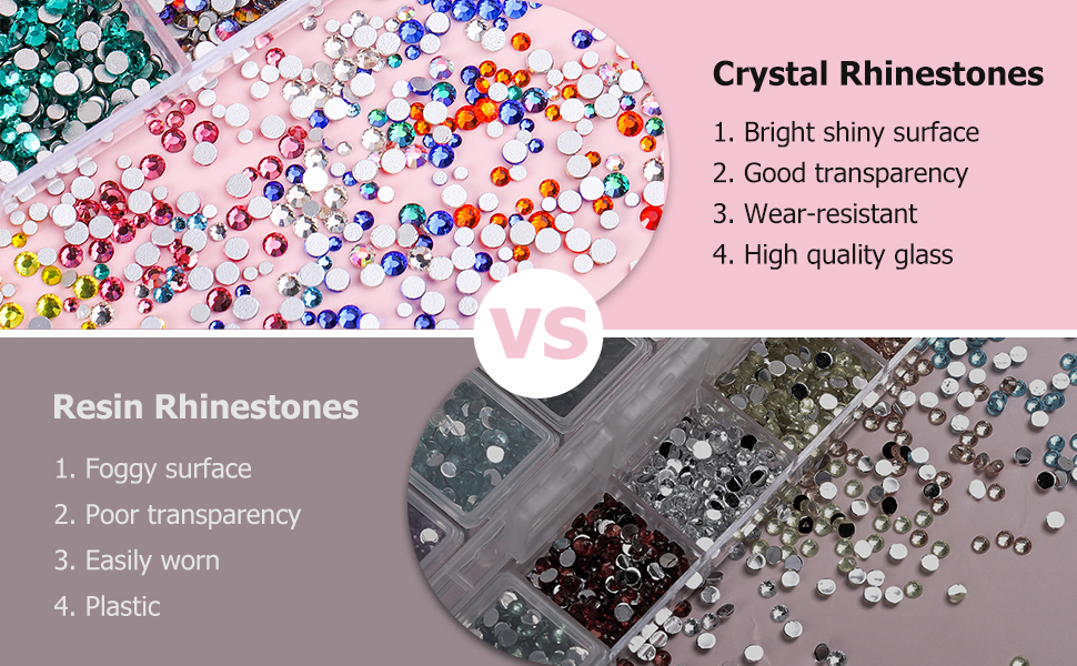 glass nail rhinestones
