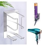WAYASI Hair Dryer Straightener Holder Blow Dryer Holder for Bathroom, Adhesive Curling Iron Holde...