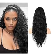 Flufymooz Ponytail Extension, 22 Inch Drawstring Ponytail Hair Extensions for Women， Long Curly W...