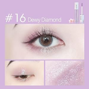 ZEESEA Glitter Galaxy Colored Liquid Eyeshadow, Dazzling Shimmer Eye Makeup, High Pigmented