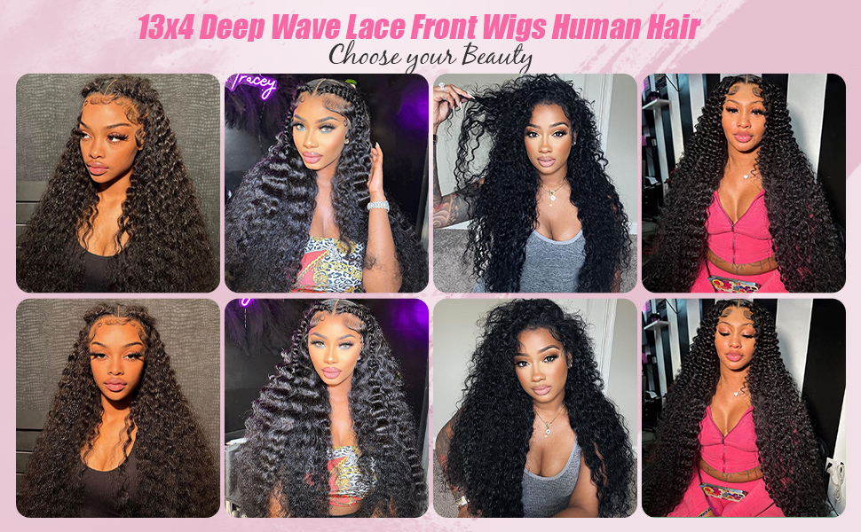 Deep Wave Lace Front Wigs Human Hair Customer Show--Light Up Your Beauty