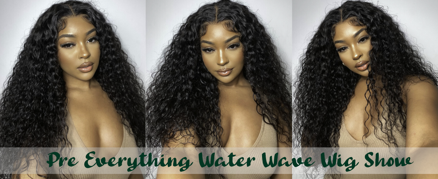 klaiyi pre everything water wave lace front wig human hair