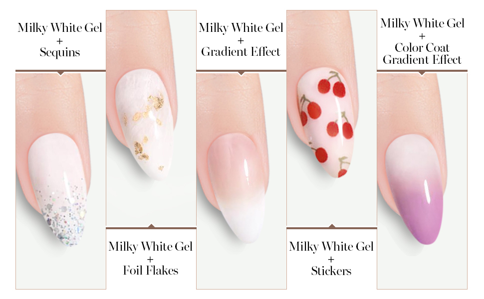white gel nail polish