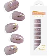 Nail Polish Strips Salon Quality 24PCS Nail Wraps Long Lasting Nail Stickers No UV Light Needed G...