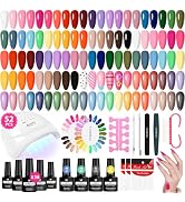 VANREESA Gel Nail Polish Kit with U V Light 52 Pcs Gel Polish Nail Set 36 Popular Colors Nail Pol...
