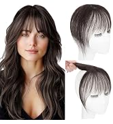 Hairro Clip in Bangs 100% Real Human Hair, Wispy Bangs 360° Cover 3D Clip on Hair for Women, Fake...
