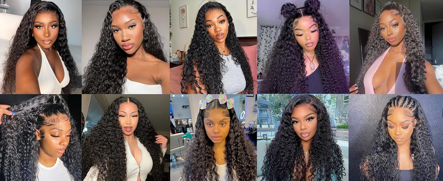 deep wave lace front wigs human hair curly wigs 13x6 hd lace front wigs human hair