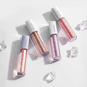 ZEESEA Glitter Galaxy Colored Liquid Eyeshadow, Dazzling Shimmer Eye Makeup, High Pigmented 