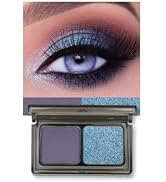 JUAAZIN Blue Shimmer Eyeshadow Matte Deep purple Double Colors Palette, High Pigment Eye Shadow P...