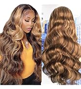 QNQZ Ombre Lace Front Wig Human Hair 13X6 4/27 Colored Lace Front Wigs Human Hair Ombre Body Wave...