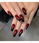 MISUD Press on Nails Long, Coffin Nails Ballet Ballerina Fake Nails, Glossy Glue on Nails, Goth B...