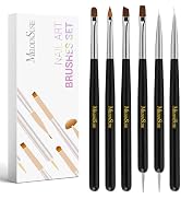 MelodySusie Nail Art Brushes Set,6pcs Professional Pen,Nail Art Tools Kit with Painting Dotting L...
