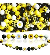 128pcs Silicone Beads Bracelet Making Kit, 15mm Yellow Black White Round Silicone Beads Bulk, Sun...
