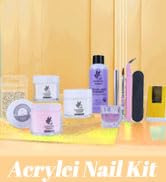 LAVENDER VIOLETS Acrylic Nail Kit for Beginners - 30g Clear White Pink Powder and 80ml Acrylic Li...