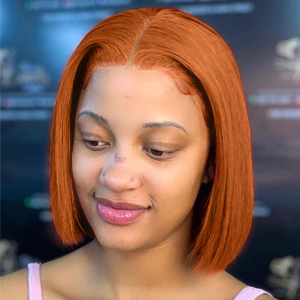 orange ginger lace front wigs human hair straight
