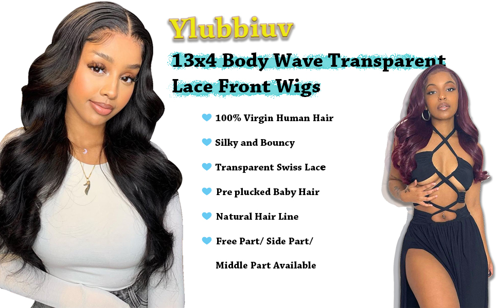 Body Wave Lace Front Wigs Human Hair Pre Plucked