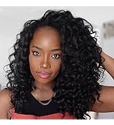 ToyoTress GoGo Curl Crochet Hair - 14 Inch 8 Packs Natural Black Beach Curl Crochet Hair, Short C...