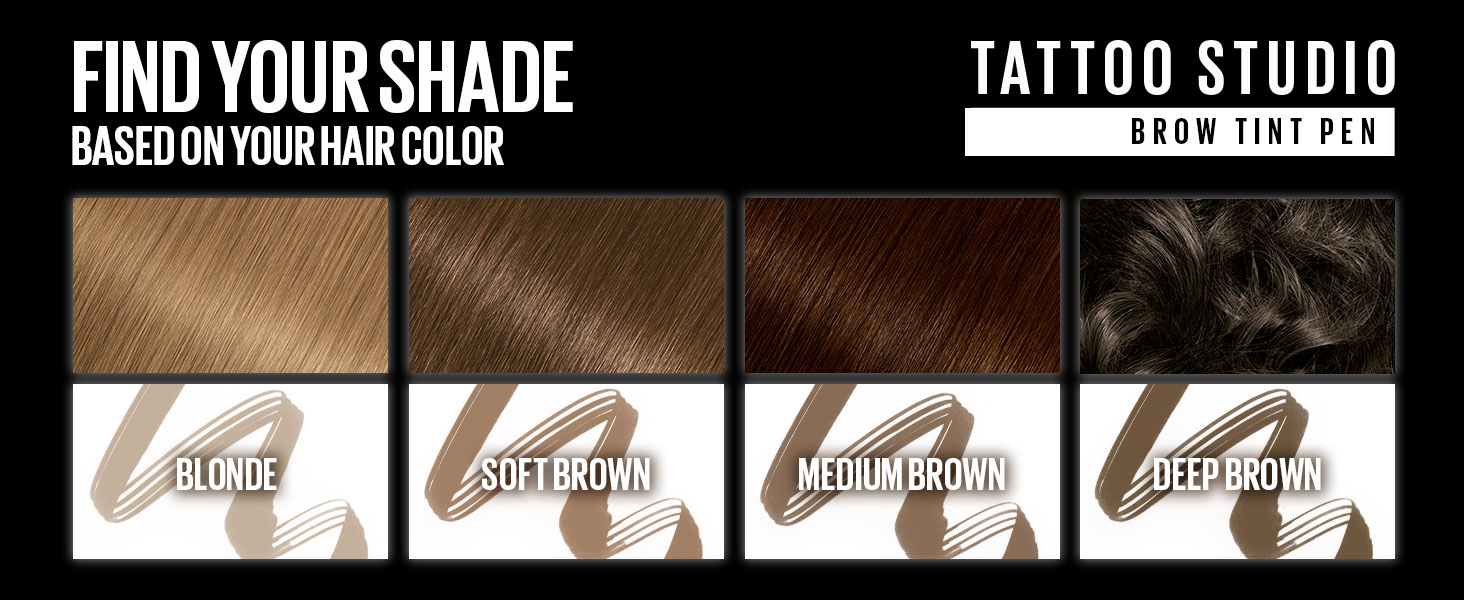 Maybelline Brow Tattoo Studio Find your shade