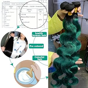 green bundles hair