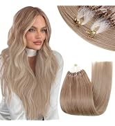 RUNATURE Micro Link Hair Extensions Remy Human Hair Ombre Brown to Blonde Micro Loop Hair Extensi...