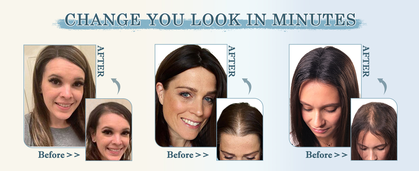 hair toppers before and after