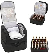CUBETASTIC Nail Polish Organizer, Cute Nail Tech Organizers And Storage Bag Holds 45 Bottles & UV...